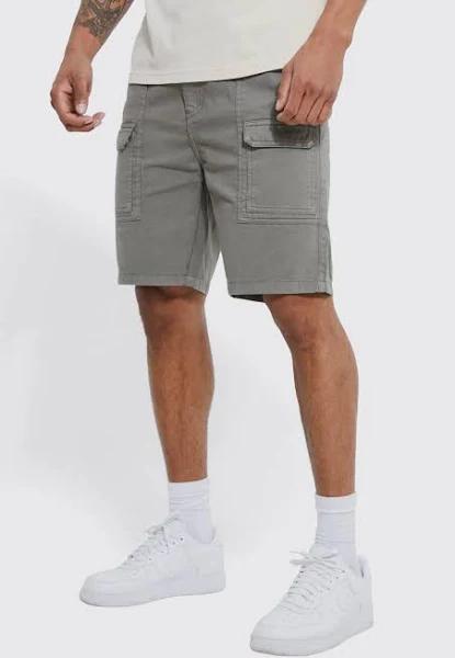 Mens Chocolate Fixed Waist Relaxed Cargo with Seam Detail