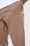 Mens Chocolate Fixed Waist Slim Fit Textured Chino