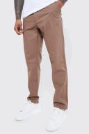Mens Chocolate Fixed Waist Slim Fit Textured Chino