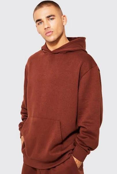 Mens Chocolate Lightweight Oversized Hoodie