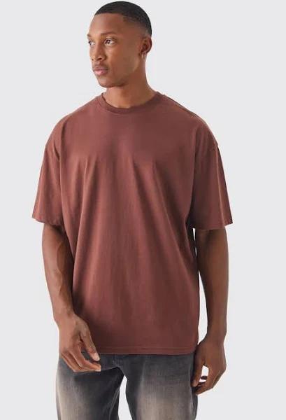 Mens Chocolate Oversized Basic T-Shirt
