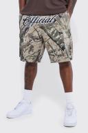 Mens Chocolate Plus Fixed Relaxed Camo Cargo Short