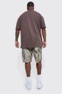 Mens Chocolate Plus Fixed Relaxed Camo Cargo Short