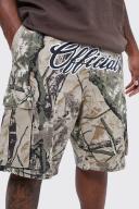 Mens Chocolate Plus Fixed Relaxed Camo Cargo Short