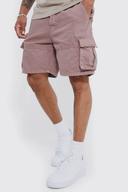 Mens Chocolate Relaxed Overdyed Denim Cargo Shorts