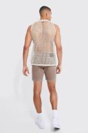 Mens Chocolate Slim Fit Overdye Denim Shorts