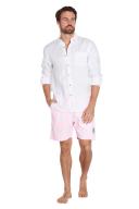 Mens - Classic Short Shorts - Hibiscus Pale Pink - Australian Made Hibiscus / Pale Pink / M