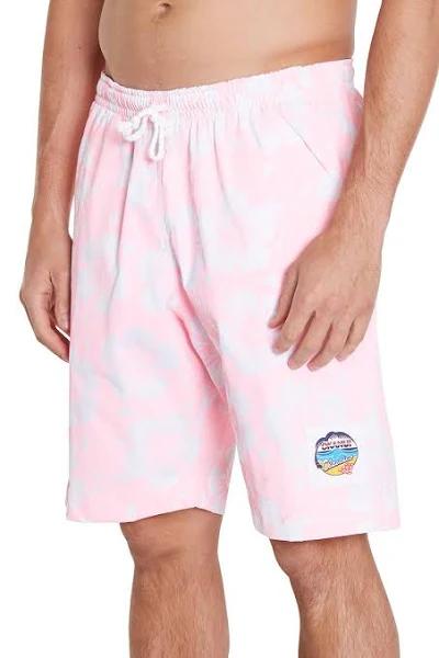 Mens - Classic Short Shorts - Hibiscus Pale Pink - Australian Made Hibiscus / Pale Pink / M