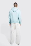 Mens Cloud Blue Boxy Heavyweight Loopback Hoodie
