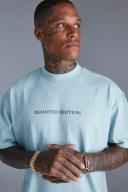 Mens Cloud Blue Oversized Limited Heavyweight T-Shirt