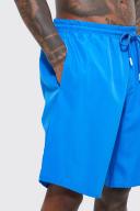 Mens Cobalt Long Length Plain Swim Shorts