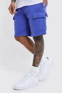 Mens Cobalt Loose Fit Mid Length Multi Pocket Cargo Short