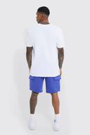 Mens Cobalt Loose Fit Mid Length Multi Pocket Cargo Short