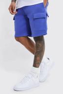 Mens Cobalt Loose Fit Mid Length Multi Pocket Cargo Short