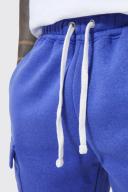Mens Cobalt Loose Fit Mid Length Multi Pocket Cargo Short