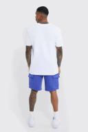 Mens Cobalt Loose Fit Mid Length Multi Pocket Cargo Short