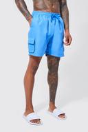 Mens Cobalt Mid Length Cargo Swim Shorts