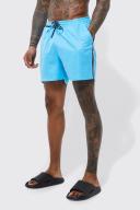 Mens Cobalt Mid Length Man Tape Swim Shorts