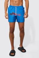 Mens Cobalt Mid Length Moto Swim Shorts