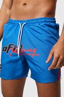 Mens Cobalt Mid Length Moto Swim Shorts