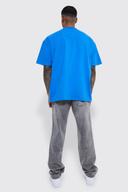 Mens Cobalt Oversized Heavyweight Extended Neck T-Shirt