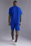 Mens Cobalt Oversized Stripe Towelling T-Shirt & Short Set