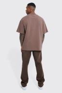 Mens Coffee Man Oversized Extended Neck T-Shirt