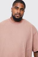 Mens Coffee Plus Oversized Extended Neck Ottoman T-Shirt