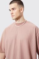 Mens Coffee Tall Oversized Extended Neck Ottoman T-Shirt