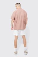 Mens Coffee Tall Oversized Extended Neck Ottoman T-Shirt