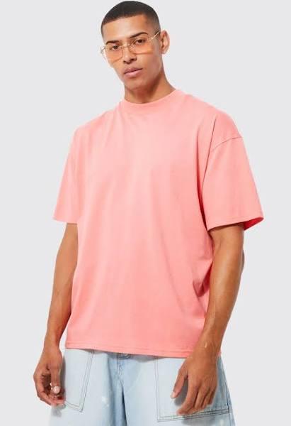 Mens Coral Man Oversized Extended Neck T-Shirt