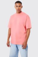 Mens Coral Oversized Extended Neck T-Shirt