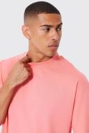 Mens Coral Oversized Extended Neck T-Shirt