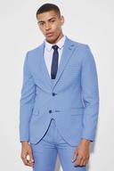 Mens Dark Blue Skinny Micro Texture Suit Jacket