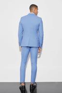 Mens Dark Blue Skinny Micro Texture Suit Jacket
