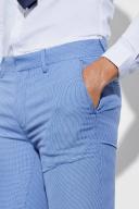 Mens Dark Blue Skinny Micro Texture Suit Trousers