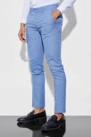 Mens Dark Blue Skinny Micro Texture Suit Trousers