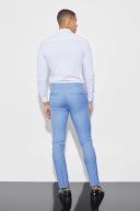 Mens Dark Blue Skinny Micro Texture Suit Trousers