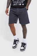 Mens Dark Grey Fixed Relaxed Cargo Strap Short