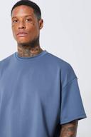 Mens Dark Grey Oversized Scuba T-Shirt