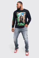 Mens Dark Grey Plus Skinny Stretch Stacked Jeans