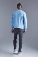 Mens Dark Grey Skinny Stretch Exploded Knee Ripped Jean