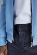 Mens Dark Grey Skinny Stretch Exploded Knee Ripped Jean