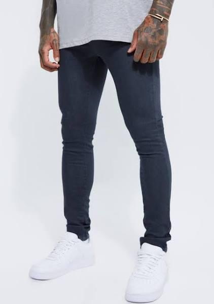 Mens Dark Grey Super Skinny Jeans