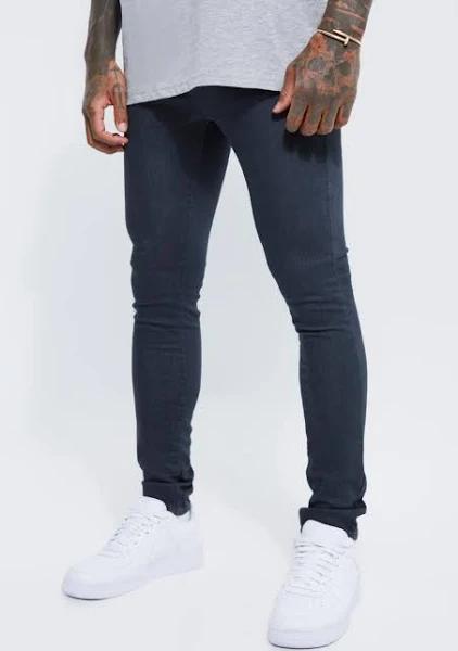 Mens Dark Grey Super Skinny Jeans