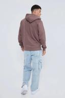 Mens Dark Mauve Basic Zip Through Hoodie