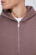 Mens Dark Mauve Basic Zip Through Hoodie