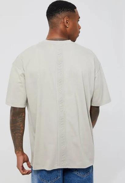 Mens Dove Man Oversized Debossed Rib T-Shirt