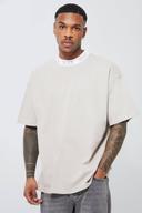 Mens Dove Oversized Gothic Man Rib Neck T-Shirt