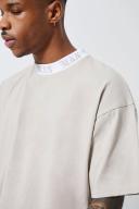 Mens Dove Oversized Gothic Man Rib Neck T-Shirt